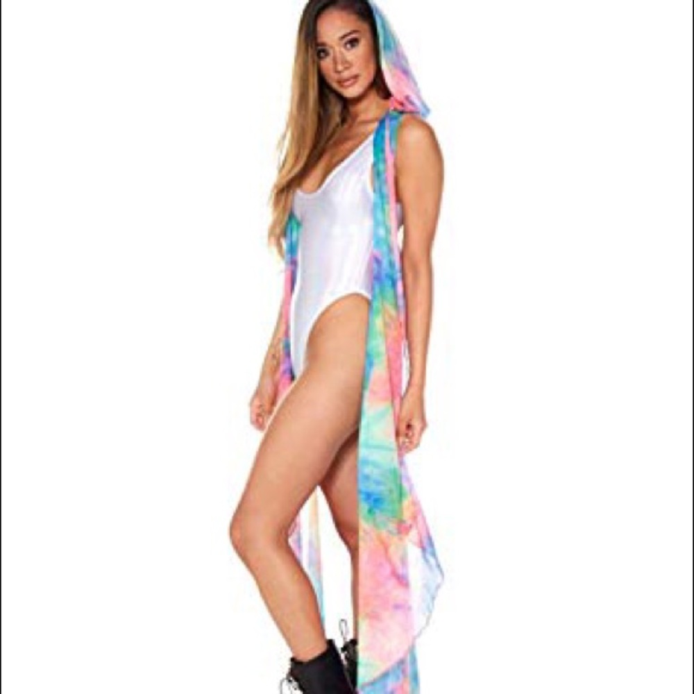 Iheartraves rainbow tie dye vest